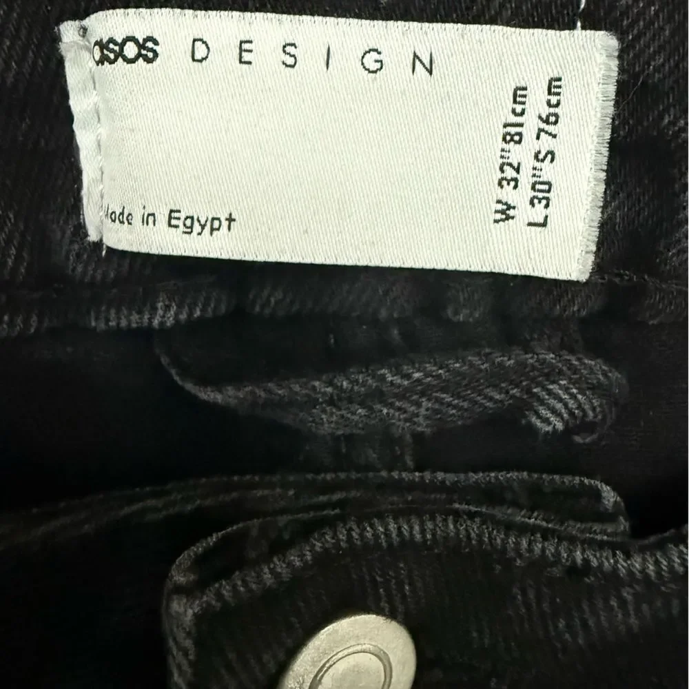 ASOS DESIGN Black Slim Fit Jeans Men’s 32x28 (Tag 32x30) Modern Stretch Denim